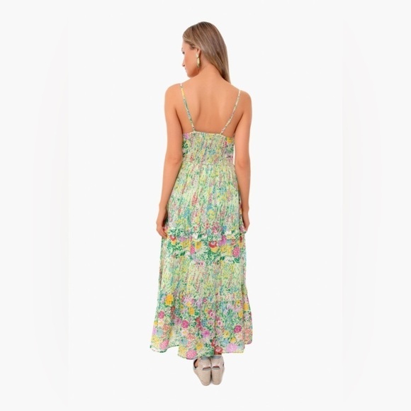 Banjanan Hazel Sleeveless Tiered Maxi Dress in Dawn Chorus Pistachio Green, XS - Picture 3 of 11